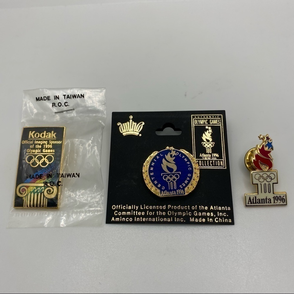 ATLANTA 1996 Olympic Pins Set of 3 Pins Vintage